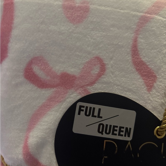 Pastel Bow Coquette Viral Blanket Throw Plush Rachel Roy Valentine Pinkmas Queen - Picture 2 of 2
